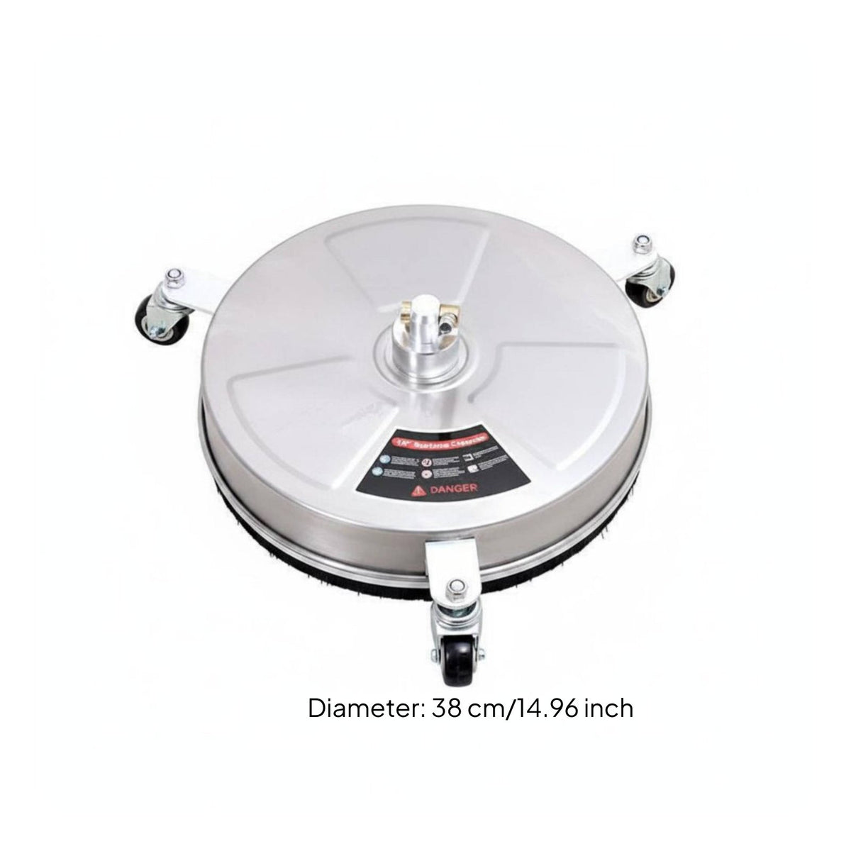 Commercial Grade Stainless Steel Rotary Floor Scrubber 4000 PSI 20 Inch Pressure Washer Surface Cleaner Splash-Clear Skirt for Driveway
