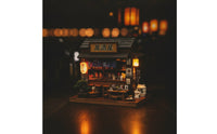 Japanese Izakaya Scene Lighted Miniature Izakaya Model Detailed DIY Wooden Miniature House for Bookshelf