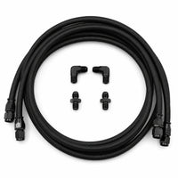 6AN Gearbox Cooler Line Kit Braided Gearbox Cooler Line with Fittings Flexible Black Anodized for Mechanics, Car Builders, Engine Bay