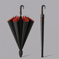 Waterproof Umbrella with Cover Large Umbrella with J-Handle Straight-Handled Sturdy for Golfers, Travel
