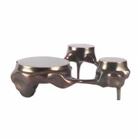 Sculptural Candlestick Abstract Metal Taper Candle Holders Heavy for Living Room