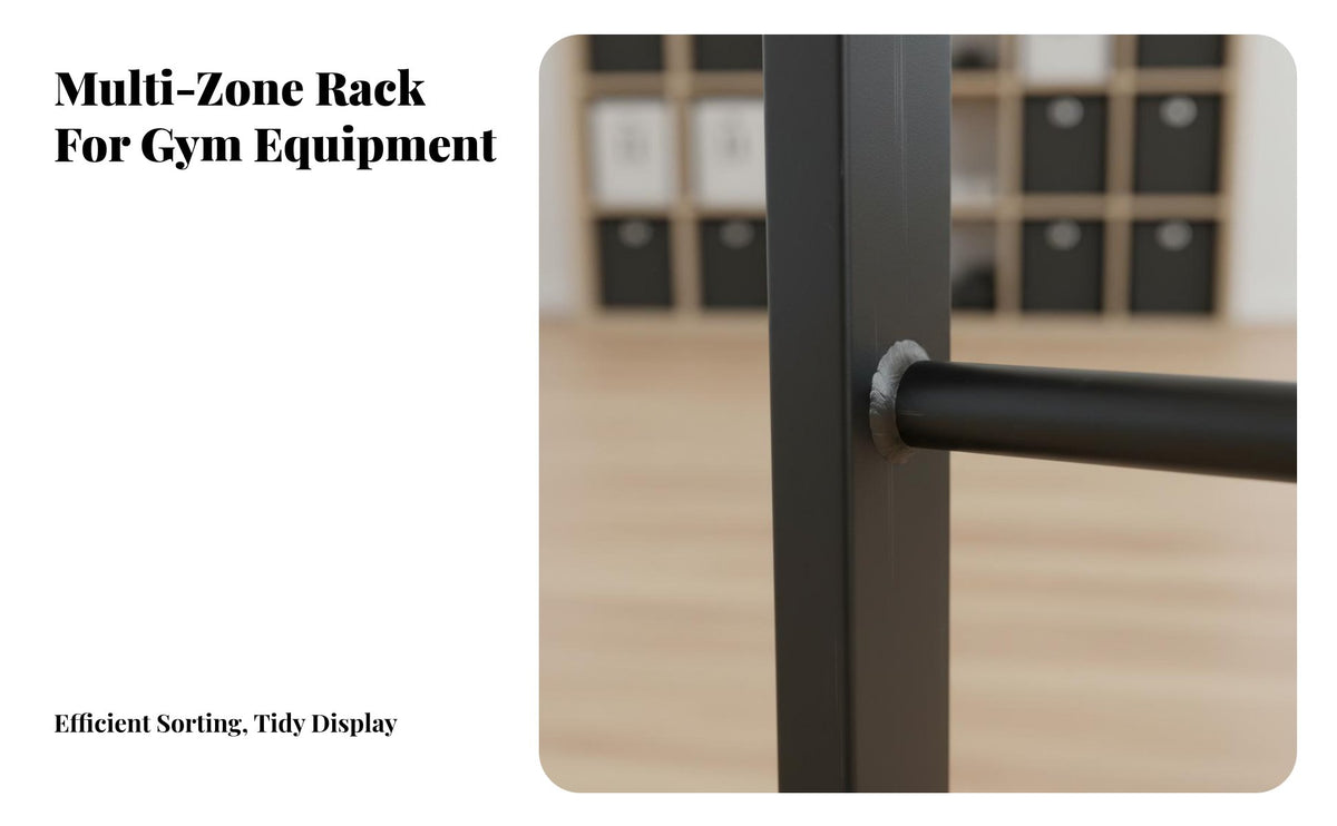 Space Saving Wall Mounted Exercise Mat Rack Multi-Functional Exercise Mat and Block Holder Large Capacity Wall Mounted Fitness Rack Heavy Duty for Yogis