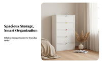 5-Drawer Narrow Chest Floor-Standing Narrow 5-Drawer Chest of Drawers Space-Saving Sturdy Frame for Students, Homeowners
