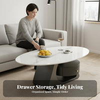 2 Pieces Nesting Coffee Tables Modern Minimalist aesthetic Nesting Table Set Easy Setup Internal Storage for Homeowners, Bedroom