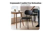 Upholstered Side Chair Stackable Dining Seating Space-Saving for Home Pale Ice