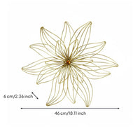 Iron Flower Ornament Light Luxury Style Iron Floral Wall Decor Easy to Hang Abstract Floral Line Art for Living Room, Restaurant, Bedroom