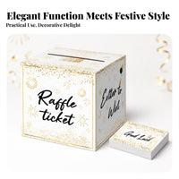 Gold Confetti Ticket Box Firework Print Raffle Ticket Box