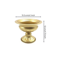 Vase with Flared Rim Gold-Toned Compote Bowl Metallic for Florists