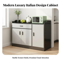 Modern Sideboard Cabinet Italian Design Dining Room Storage Cabinet Multi-Functional Kitchen Buffet Server for Homeowners, Families, Home Bar, Hallway