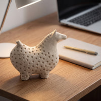 Horse Ornament with Terracotta Finish Textured Horse Statue Sculptural Animal Sculpture for Homeowners, Art Collectors, Shelf, Console Table, Entryway