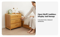 2-Drawer End Table With Drawers Nightstand Space-Saving for Guest Room, Students