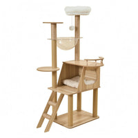 Wooden Feline Tree Sisal-Wrapped Feline Climbing Tree Transparent Acrylic