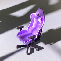 1:12 Scale Dollhouse Miniature Gaming Desk and Chair Set with Computer