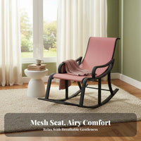 Rocking Lounger Ergonomic Design Rocking Chair Modern Aesthetic Includes Headrest Pillow for Adults, Seniors, Balcony