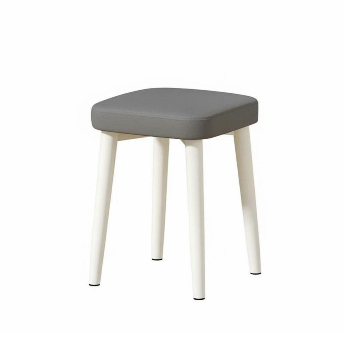 Upholstered Vanity Stool Non-Slip Foot Pads Stackable Tufted Footstool for Women