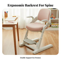 Ergonomic Splitspine Learning Seat Stable Base Ergonomic Splitspine Desk Chair Soft Padded Locking Casters for Children 6-12