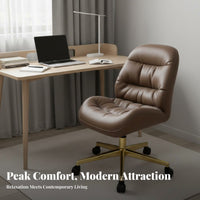 Armless Rolling Computer Chair Adjustable Height Armless Rolling Chair Full-Circle Turn Mechanism Space-Saving for Adults