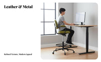 360-Degree rotate Adjustable Highposterior Rolling Stool Ergonomic Design Rolling Drafting Chair with Footrest Support Office Furniture Thick Cushioned Seat for Standing Desk Users, Architects, Students, Counter-Height Tables, creative workspace