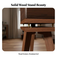 Stable Design Bookshelf Speaker Floor Stand Anti-Vibration Wooden Speaker Stand Non-Slip Feet Solid Wood High-Fidelity Rack for Audiophiles, Home Theater Enthusiasts, Listening Room