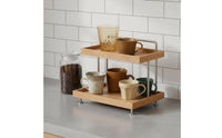 Desktop Storage Organizer Multi-Layer Tabletop Display Shelf Space Saving 2 Level Storage Stand for Kitchen Counter, Vanity