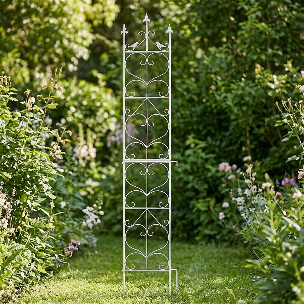 Iron Garden Trellis for Climbing Plants, 171-200cm Metal Plant Support for Outdoor Potted Plants, Staked Modular Trellis Panels