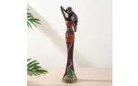 Afrocentric African Woman Figurine Tabletop African Woman Statue Intricate Female Statue with Hoop Earrings Traditional for Home Decorators, Entryway, Mantel