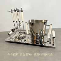 Imported Bone Handle Bar Tool Set with Ice Bucket