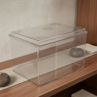 Rectangular Acrylic Cover Rigid Lidded Box Enclosure Polished Finish