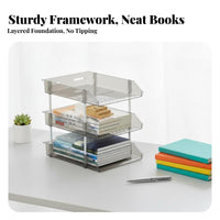 Tiered Shelf unit Space-Saving Countertop Bookstand adaptable Use for Study Room