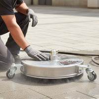 Commercial Grade Stainless Steel Rotary Floor Scrubber 4000 PSI 20 Inch Pressure Washer Surface Cleaner Splash-Clear Skirt for Driveway