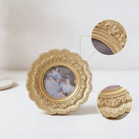 Round Picture Frame Gold Round Photo Frame Vintage-Inspired for Wedding