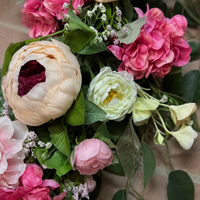 Summer Door Wreath, 50-55cm Artificial Floral, Rustic Faux for Front Door & Wall Decor, Spring & All Year Outdoor