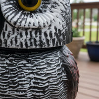 Rotating Owl Scarecrow 360° Rotation Rotating Head Owl Statue Lifelike for Porch