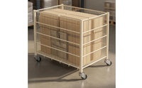 Vertical Supports Wire Storage Trolley Open Top Metal Storage Trolley Easy Mobility Home Organizer Anti-Rust for Garden