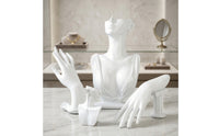 4 Pieces Smooth Jewelry Mannequin Display Set White Bust Holder Versatile Necklace Bust Mannequin Sturdy for Jewelers