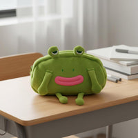 Frog Writing Instrument Case Cute Creature Design Zipper Pen Bag Desktop
