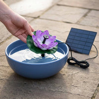 Solar Fountain Floating Landscape Outdoor Garden Pond Water Feature with Lotus Leaf Flower Design