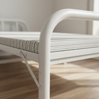 Folding Metal Bed Quiet Design Single Folding Bed Frame No Assembly Required Portable Cot for Office, Dorm Room