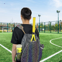 Portable Racket Backpack Sturdy Backpack with Racket Compartment Sturdy Sling Bag with Mesh Side Pocket Compact for Players, Athletes, Training