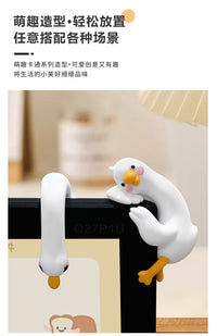 Cute Animal Figurine for Desk or Car - 'Tired Duck' Decorative Ornament