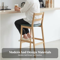 Wooden Counter Stool with backrestrest Nordic and design for breakfast corner, Adults
