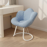 Contoured Backrest Makeup Chair Soft Textile Flower Shaped Chair Ergonomic Backrest Soft Makeup Stool for Girls, Women, Dressing Room, Bedroom