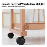 Mobile Painting Trolley Solid Wood Construction Art Supply Cart Lockable Casters Rolling Art Workstation for Artists, Painters, Workshop, Home, Garage
