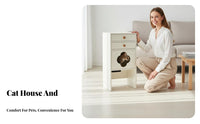 Solid Wood Cat House Cabinet Dust-Proof Cat Shelter Side Table Multi-Functional Multifunctional Pet Station With Storage Shelf for Small Apartment Dwellers, Living Room, Entryway, Bedroom