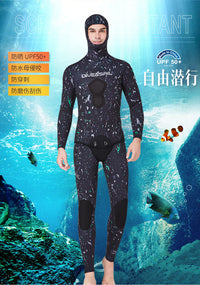 渔猎潜水服1.5/3/5/7MM分体连帽潜水衣防寒迷彩猎鱼服冬泳冲浪衣