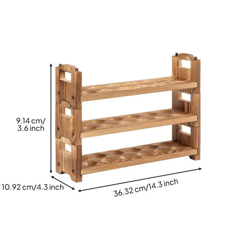 Wooden Egg Rack Solid Wood 3-Tier Egg Display Stand Rustic Design for Pantry