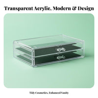 Clear Makeup Case with Drawers particle-resistantresistant 3-Tier Clear Drawer unit for Dorm Room