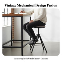 Adjustable Pedestal Stool Industrial Aesthetic Counter-Height Seating Stable