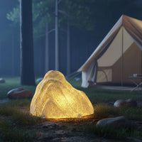 Solar Rock Light Waterproof Stone-Shaped Lamp Decorative Stone Lamp LED Solar Pebble Light Textured Surface for Courtyard, Lawn