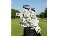 9 Pieces Scratch Protection Golf Iron Headcover Set Waterproof Numbered Iron Covers Soft Lined PU Leather Golf Club Covers for Golfers